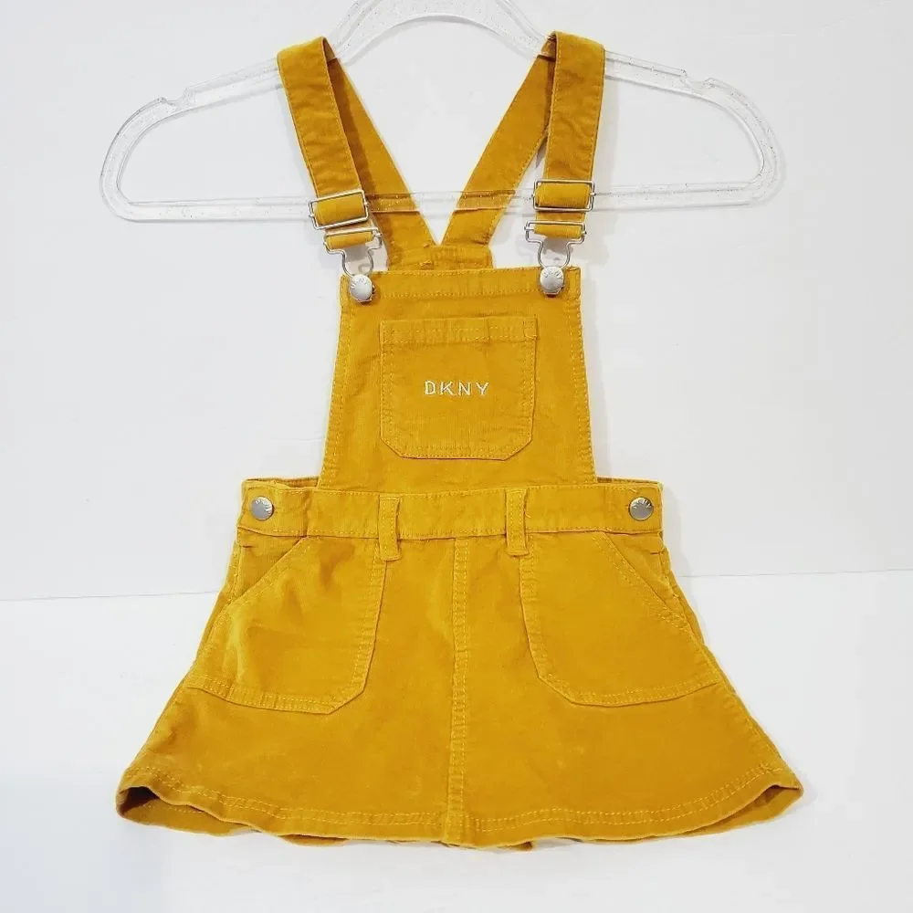 5x$25 DKNY Toddler girl size 6x mustard overall dress